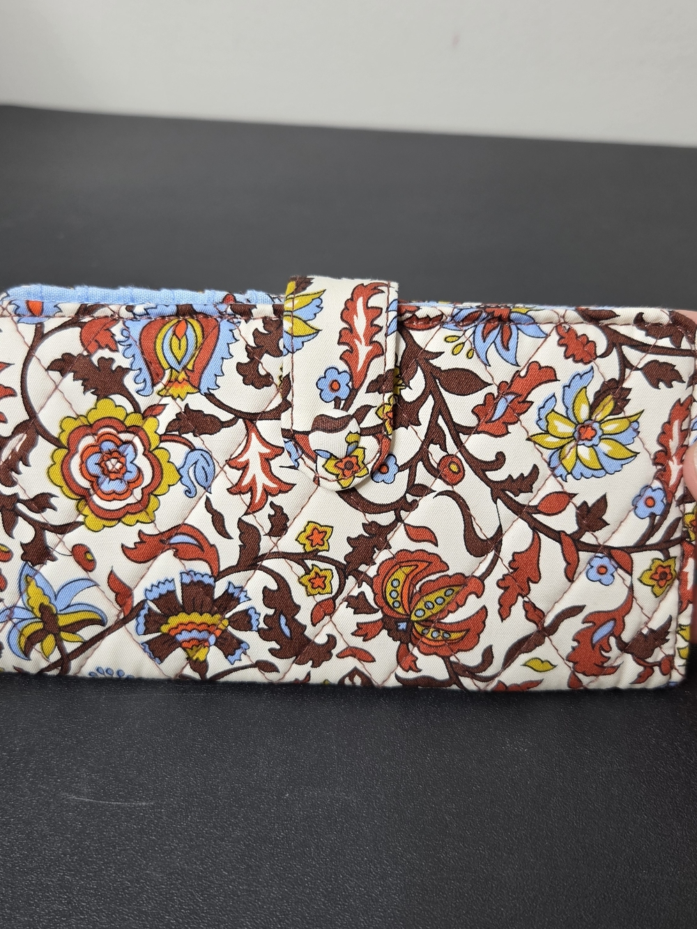 Vera Bradley Tab Wallet Marrakesh Vines Cream Print
